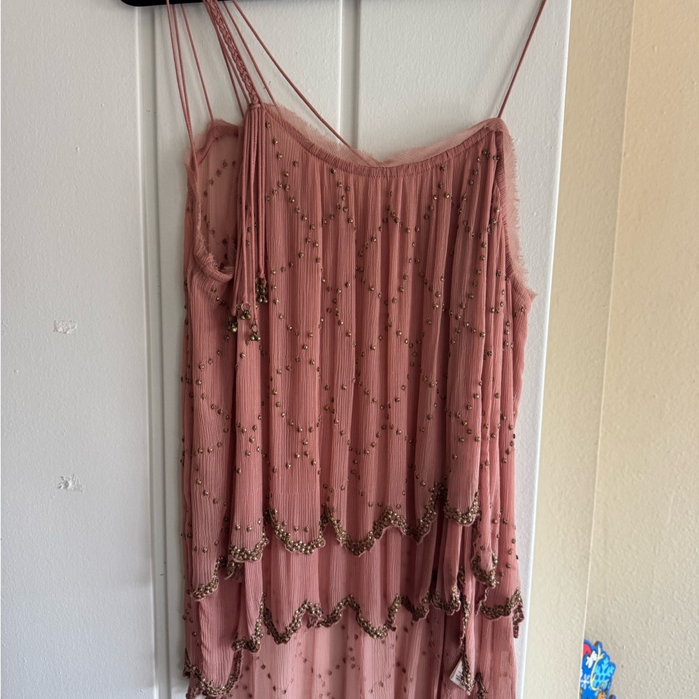 Free People Dusty Pink Embroidered Dress